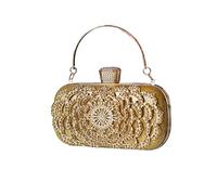 CORIOS Damen Clutch Strass Abendtasche Glitzer Diamant Handtasche Abnehmbarer Kette Tasche Elegante Schultertasche Kleine Umhängetasche für Hochzeit Party Abschlussball Gold