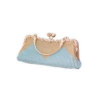 CORIOS Damen-Clutch Strasssteine Abendtasche Strass Handtasche Diamant Schultertasche Klein Tasche Elegante Umhängetasche für Hochzeit Abschlussball Bankett-Party Hellblau
