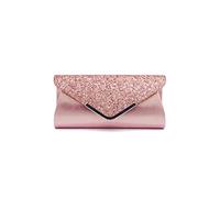CORIOS Damen Clutch Tasche Envelope Abendtasche Pailletten Henkeltasche Glitzer Hochzeit Brautbörse Glänzend Umhängetasche Elegante Schultertasche für Hochzeit Abschlussball Bankett-Party Rosa A