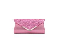 CORIOS Damen Clutch Tasche Envelope Abendtasche Pailletten Henkeltasche Glitzer Hochzeit Brautbörse Glänzend Umhängetasche Elegante Schultertasche für Hochzeit Abschlussball Bankett-Party Rosa