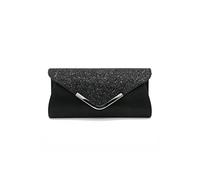 CORIOS Damen Clutch Tasche Envelope Abendtasche Pailletten Henkeltasche Glitzer Hochzeit Brautbörse Glänzend Umhängetasche Elegante Schultertasche für Hochzeit Abschlussball Bankett-Party Schwarz
