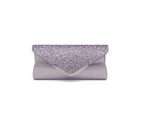 CORIOS Damen Clutch Tasche Envelope Abendtasche Pailletten Henkeltasche Glitzer Hochzeit Brautbörse Glänzend Umhängetasche Elegante Schultertasche für Hochzeit Abschlussball Bankett-Party Hellgrau