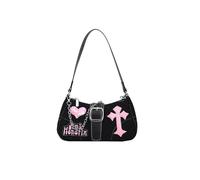 CORIOS Damen Cord Schultertasche PU Leder Handtasche Mittel Kapazität Tragetasche Umhängetasche Retro Henkeltasche Tote Beutel Casual Unterarmtasche Henkeltaschen Schwarz