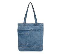CORIOS Damen Denim Handtasche Jeans Schultertasche Große Kapazität Tragetasche Modischer Druckmuster Tote Beutel Unterarmtasche Multifunktionale Einkaufen Arbeiten Reisen Henkeltasche Hellblau A