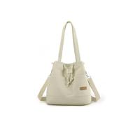 CORIOS Damen Eimer Taschen Kordelzug Handtasche Canvas Schultertasche Große Kapazität Umhängetaschen Casual Tote Beutel Henkeltaschen Mode Tragetasche Henkeltasche Beige