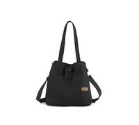 CORIOS Damen Eimer Taschen Kordelzug Handtasche Canvas Schultertasche Große Kapazität Umhängetaschen Casual Tote Beutel Henkeltaschen Mode Tragetasche Henkeltasche Schwarz