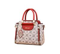 CORIOS Damen Elegant Handtasche PU Leder Schultertasche Wasserdicht Umhängetasche Klein Henkeltasche Mode Tragetasche Tote Beutel Reisen Büro Einkaufen Arbeit Alltag Henkeltaschen Khaki und Weinrot