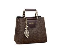 CORIOS Damen Elegant Handtasche PU Leder Schultertasche Wasserdicht Umhängetasche Klein Henkeltasche Mode Tragetasche Tote Beutel Reisen Büro Einkaufen Arbeit Alltag Henkeltaschen FXM Kaffee