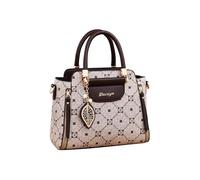 CORIOS Damen Elegant Handtasche PU Leder Schultertasche Wasserdicht Umhängetasche Klein Henkeltasche Mode Tragetasche Tote Beutel Reisen Büro Einkaufen Arbeit Alltag Henkeltaschen Khaki und Kaffee