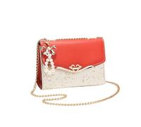 CORIOS Damen Elegant Schultertasche PU Leder Handtasche Pailletten Umhängetasche Mittel Kapazität Henkeltasche Tragetasche Mode Henkeltaschen Tote Beutel für Schulausflug Büro Rot