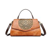 CORIOS Damen Elegant Schultertasche PU Leder Handtasche Wasserdicht Umhängetasche Klein Henkeltasche Tragetasche Retro Tote Beutel Reisen Büro Einkaufen Arbeit Alltag Henkeltaschen Gelb