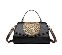 CORIOS Damen Elegant Schultertasche PU Leder Handtasche Wasserdicht Umhängetasche Klein Henkeltasche Tragetasche Retro Tote Beutel Reisen Büro Einkaufen Arbeit Alltag Henkeltaschen Schwarz