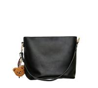 CORIOS Damen Elegant Umhängetasche PU Leder Handtasche Mode Tote Beutel Schultertasche Klein Henkeltasche Tragetasche Reisen Büro Einkaufen Arbeit Alltag Henkeltaschen Schwarz
