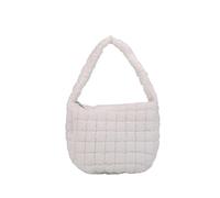CORIOS Damen Gepolsterte Gesteppte Schultertasche Puffer Handtasche Stepptasche Gross Nylon Henkeltasche Stoffbeutel Elegant Tote Beutel Leichtgewicht Tragetasche für Büro Arbeit Geschäft Reise Weiß