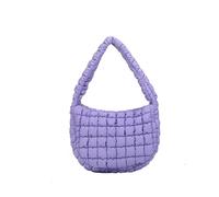 CORIOS Damen Gepolsterte Gesteppte Schultertasche Puffer Handtasche Stepptasche Gross Nylon Henkeltasche Stoffbeutel Elegant Tote Beutel Leichtgewicht Tragetasche für Büro Arbeit Reise Violett
