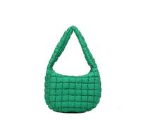 CORIOS Damen Gepolsterte Gesteppte Schultertasche Puffer Handtasche Stepptasche Gross Nylon Henkeltasche Stoffbeutel Elegant Tote Beutel Leichtgewicht Tragetasche für Büro Arbeit Geschäft Reise Grün