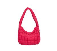 CORIOS Damen Gepolsterte Gesteppte Schultertasche Puffer Handtasche Stepptasche Gross Nylon Henkeltasche Stoffbeutel Elegant Tote Beutel Leichtgewicht Tragetasche für Büro Arbeit Reise Rosarot