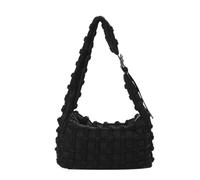 CORIOS Damen Gepolsterte Gesteppte Schultertasche Puffer Umhängetasche Stepptasche Nylon Handtasche Gross Henkeltasche Stoffbeutel Elegant Tote Beutel Leichtgewicht Arbeit Reisen Tragetasche Schwarz