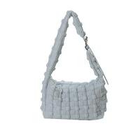 CORIOS Damen Gepolsterte Gesteppte Schultertasche Puffer Umhängetasche Stepptasche Nylon Handtasche Gross Henkeltasche Stoffbeutel Elegant Tote Beutel Leichtgewicht Arbeit Reisen Tragetasche Blau