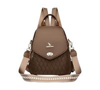 CORIOS Damen Gesteppter Rucksack Oxford-Stoff Schulrucksack Mode Schulranzen Multifunktional Tagesrucksack Daypacks Umwandelbare Handtasche Schultasche für Alltag Reise Beruf Braun