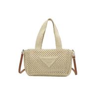 CORIOS Damen Gewebte Tasche Handgefertigte Strohtasche Böhmische Tote Beutel Sommer Strandtaschen Retro Schultertasche Umhängetasche Handgewebt Basttasche Handtasche für Reise Strand Urlaub Khaki