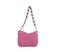CORIOS Damen Gewebte Tasche Sommer Strandtaschen Handgefertigte Strohtasche Böhmische Tote Beutel Retro Schultertasche Handgewebt Basttasche Frauen Handtasche für Reise Urlaub Strand Rosa