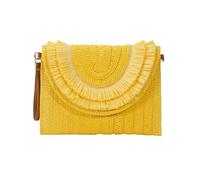 CORIOS Damen Handgefertigte Strohtasche Gewebte Tasche Sommer Strandtaschen Handgewebt Basttasche Böhmische Tote Beutel Umhängetasche mit Quaste Retro Schultertasche Frauen Handtasche Gelb
