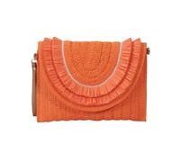 CORIOS Damen Handgefertigte Strohtasche Gewebte Tasche Sommer Strandtaschen Handgewebt Basttasche Böhmische Tote Beutel Umhängetasche mit Quaste Retro Schultertasche Frauen Handtasche Orange