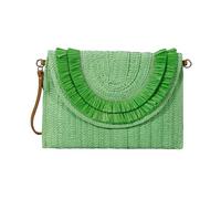 CORIOS Damen Handgefertigte Strohtasche Gewebte Tasche Sommer Strandtaschen Handgewebt Basttasche Böhmische Tote Beutel Umhängetasche mit Quaste Retro Schultertasche Frauen Handtasche Grün