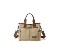 CORIOS Damen Handtasche Canvas Schultertasche Casual Umhängetasche Mittlere Kapazität Tragetasche Mode Tote Beutel Multifunktionale Henkeltaschen für Alltag Arbeit Reise Shopper Khaki