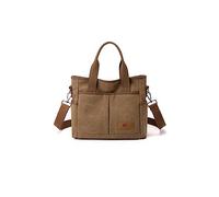 CORIOS Damen Handtasche Canvas Schultertasche Casual Umhängetasche Mittlere Kapazität Tragetasche Mode Tote Beutel Multifunktionale Henkeltaschen für Alltag Arbeit Reise Shopper Kaffee