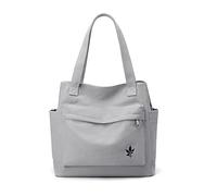 CORIOS Damen Handtasche Canvas Schultertasche Multifunktionale Henkeltaschen Casual Unterarmtasche Henkeltasche Tragetasche Tote Beutel für Arbeit Schule Shopper Reise Alltag Grau