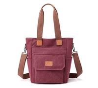 CORIOS Damen Handtasche Canvas Schultertasche Umhängetasche Casual Henkeltaschen Tote Beutel Groß Tragetasche Hobo Tasche für Arbeit Schule Shopper Reise Alltag Violett