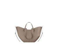 CORIOS Damen Handtasche Flügeltasche Cyme Rindsleder Schultertaschen Eimer Taschen Große Kapazität Tragetasche Elegant Tote Beutel Henkeltaschen 2pcs für Reise Arbeit Shopper Alltag Grau S