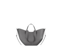 CORIOS Damen Handtasche Flügeltasche Cyme Rindsleder Schultertaschen Eimer Taschen Große Kapazität Tragetasche Elegant Tote Beutel Henkeltaschen 2pcs für Reise Arbeit Shopper Alltag Silbergrau S