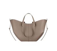 CORIOS Damen Handtasche Flügeltasche Cyme Rindsleder Schultertaschen Eimer Taschen Große Kapazität Tragetasche Elegant Tote Beutel Henkeltaschen 2pcs für Reise Arbeit Shopper Alltag Grau L