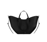 CORIOS Damen Handtasche Flügeltasche Cyme Rindsleder Schultertaschen Eimer Taschen Große Kapazität Tragetasche Elegant Tote Beutel Henkeltaschen 2pcs für Reise Arbeit Shopper Alltag Schwarz L