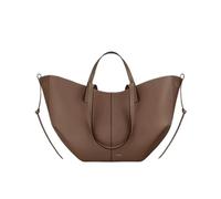 CORIOS Damen Handtasche Flügeltasche Cyme Rindsleder Schultertaschen Eimer Taschen Große Kapazität Tragetasche Elegant Tote Beutel Henkeltaschen 2pcs für Reise Arbeit Shopper Alltag Kastanie L