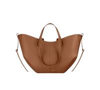 CORIOS Damen Handtasche Flügeltasche Cyme Rindsleder Schultertaschen Eimer Taschen Große Kapazität Tragetasche Elegant Tote Beutel Henkeltaschen 2pcs für Reise Arbeit Shopper Alltag Braun L