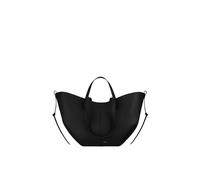 CORIOS Damen Handtasche Flügeltasche Cyme Rindsleder Schultertaschen Eimer Taschen Große Kapazität Tragetasche Elegant Tote Beutel Henkeltaschen 2pcs für Reise Arbeit Shopper Alltag Schwarz S