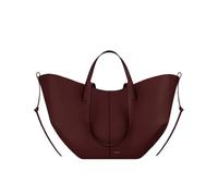 CORIOS Damen Handtasche Flügeltasche Cyme Rindsleder Schultertaschen Eimer Taschen Große Kapazität Tragetasche Elegant Tote Beutel Henkeltaschen 2pcs für Reise Arbeit Shopper Alltag Black Cherry L