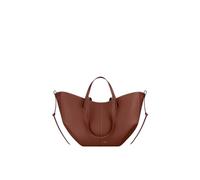 CORIOS Damen Handtasche Flügeltasche Cyme Rindsleder Schultertaschen Eimer Taschen Große Kapazität Tragetasche Elegant Tote Beutel Henkeltaschen 2pcs für Reise Arbeit Shopper Alltag Cognac S
