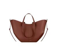 CORIOS Damen Handtasche Flügeltasche Cyme Rindsleder Schultertaschen Eimer Taschen Große Kapazität Tragetasche Elegant Tote Beutel Henkeltaschen 2pcs für Reise Arbeit Shopper Alltag Cognac L