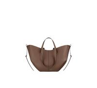 CORIOS Damen Handtasche Flügeltasche Cyme Rindsleder Schultertaschen Eimer Taschen Große Kapazität Tragetasche Elegant Tote Beutel Henkeltaschen 2pcs für Reise Arbeit Shopper Alltag Kastanie S