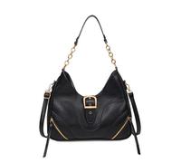 CORIOS Damen Handtasche Mode Schultertasche PU Leder Umhängetasche Elegant Henkeltaschen Tote Beutel Einzigartig Tragetasche Unterarmtasche für Büro Schulausflug Alltag Schwarz