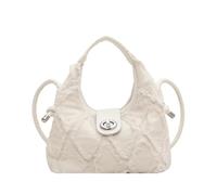 CORIOS Damen Jeans Handtasche Mode Gesteppte Schultertasche Klein Tragetasche Leichtgewicht Henkeltaschen Casual Umhängetasche Multifunktionale Tote Beutel für Shopper Reise Arbeit Alltag Beige