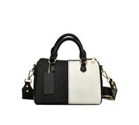 CORIOS Damen Jeans Handtasche Retro Boston Tasche Patchwork Schultertasche Umhängetasche Elegant Henkeltaschen Klein Tragetasche Multifunktionale Tote Beutel Schwarz und Weiß