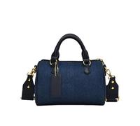 CORIOS Damen Jeans Handtasche Retro Boston Tasche Patchwork Schultertasche Umhängetasche Elegant Henkeltaschen Klein Tragetasche Multifunktionale Tote Beutel Blau