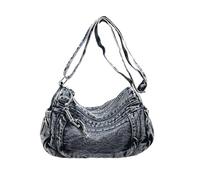 CORIOS Damen Jeans Schultertasche Große Umhängetasche Retro Handtasche Casual Tragetasche Leichtgewicht Henkeltaschen Multifunktionale Shopper Reise Arbeit Alltag Tote Beutel Blau