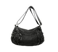 CORIOS Damen Jeans Schultertasche Große Umhängetasche Retro Handtasche Casual Tragetasche Leichtgewicht Henkeltaschen Multifunktionale Shopper Reise Arbeit Alltag Tote Beutel Schwarz